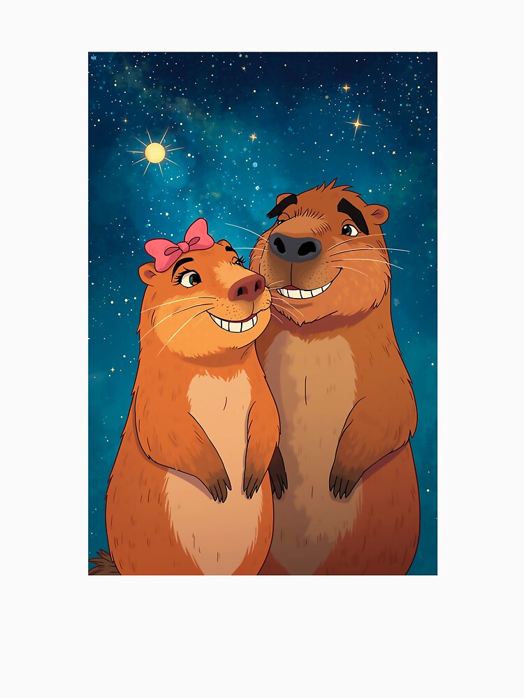 Capy Love – Romantic Capybara Couple Under the Stars by CapyToon