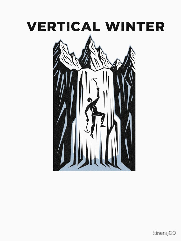 VERTICAL WINTER - Modern Minimalist Landscape Art Print for Aesthetic Room Decor by kinany00