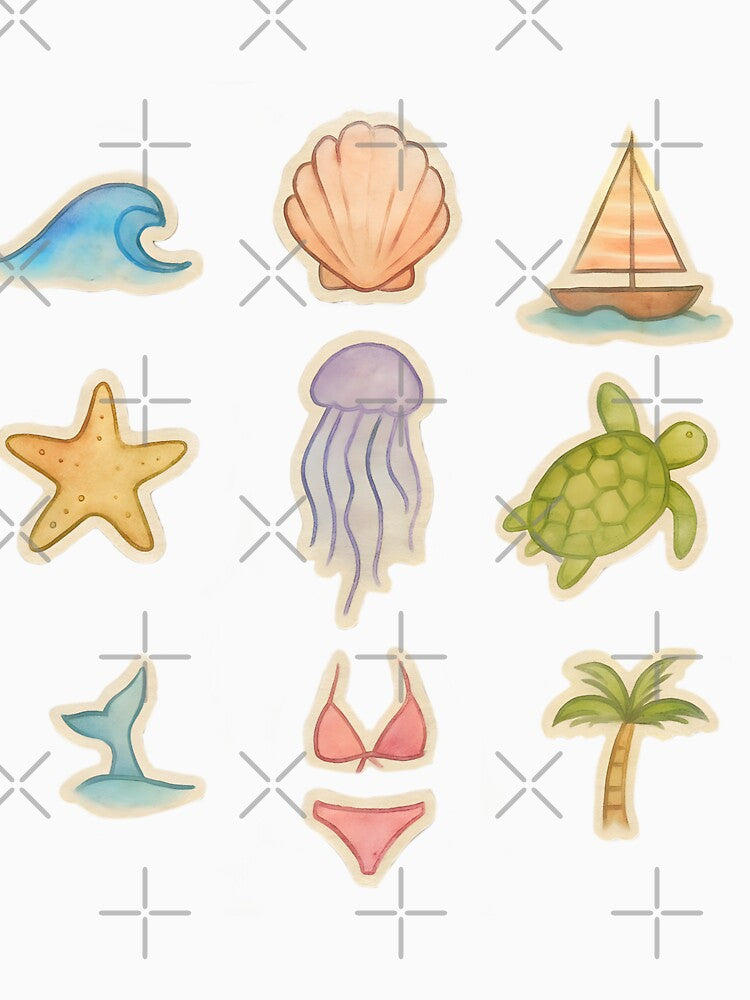 beach vibes watercolor pack by Maussa Ivimas
