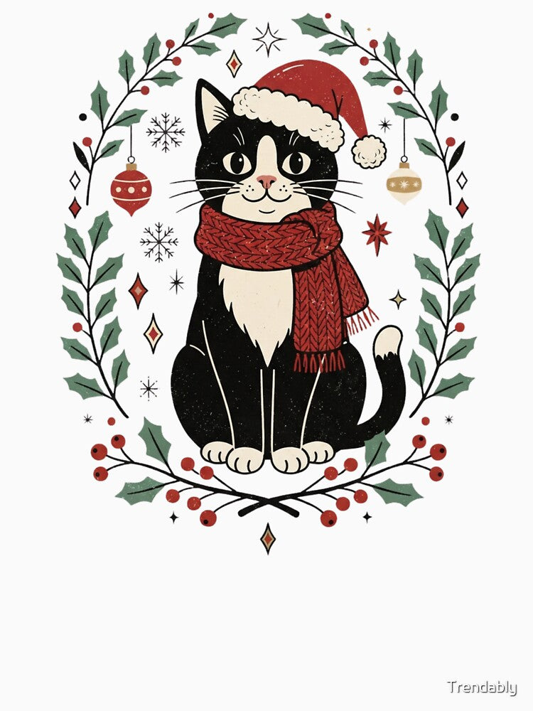 Black Cat Christmas Tree Toys Santa Kitten Funny Ugly Xmas Holiday Humor by Trendably