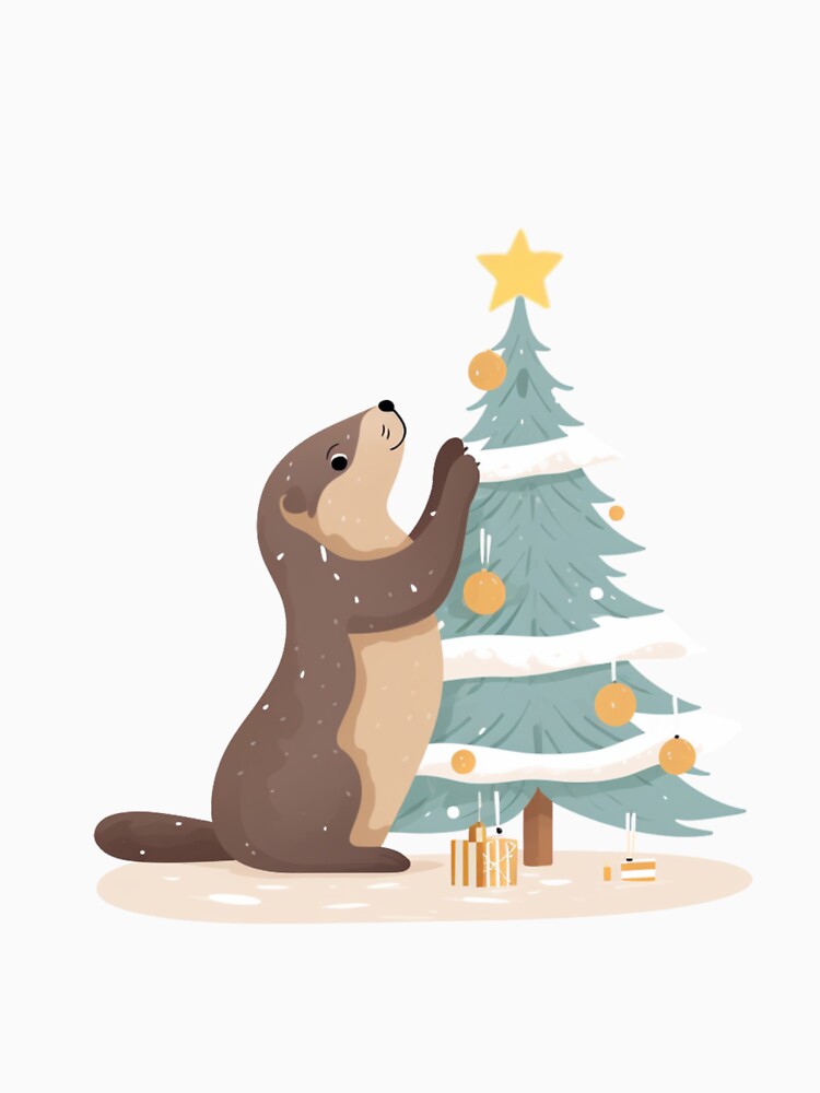 otter decorating christmas tree by PawelNature