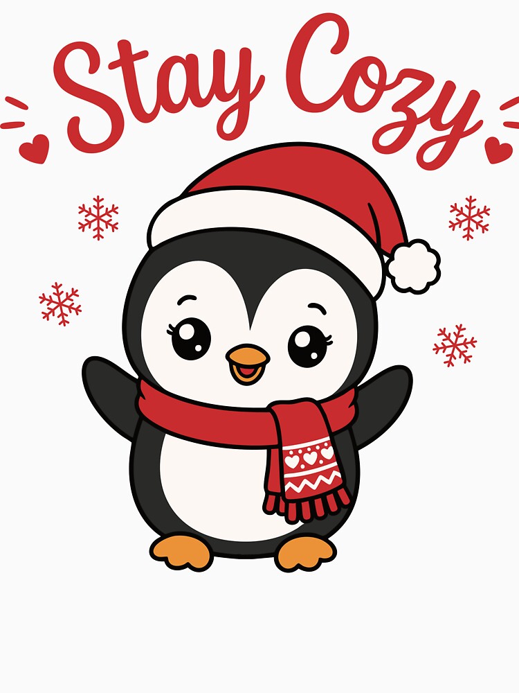 Cute Christmas Penguin Stay Cozy Kawaii Winter Animal Design by GMACgraphicsCo