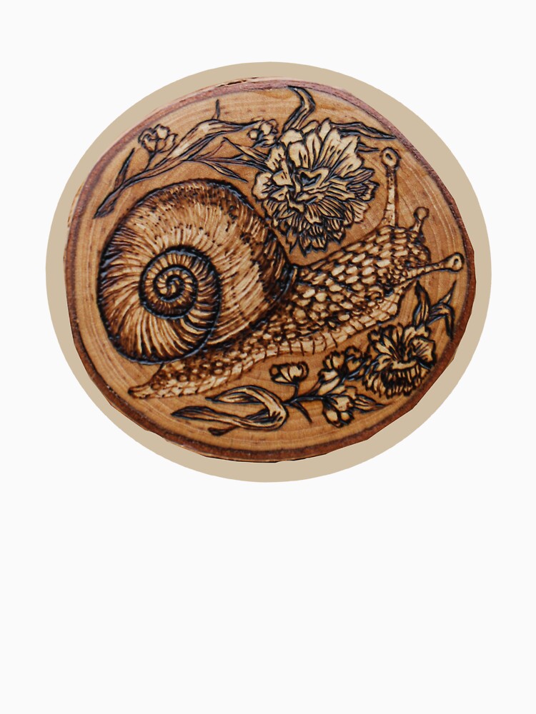 Snail Wood-burned Original Art! by toadcrafts