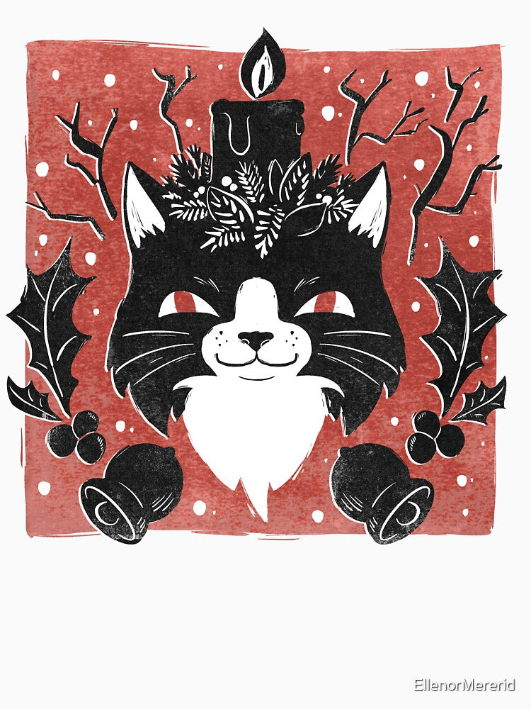 Christmas Cat Candle by EllenorMererid