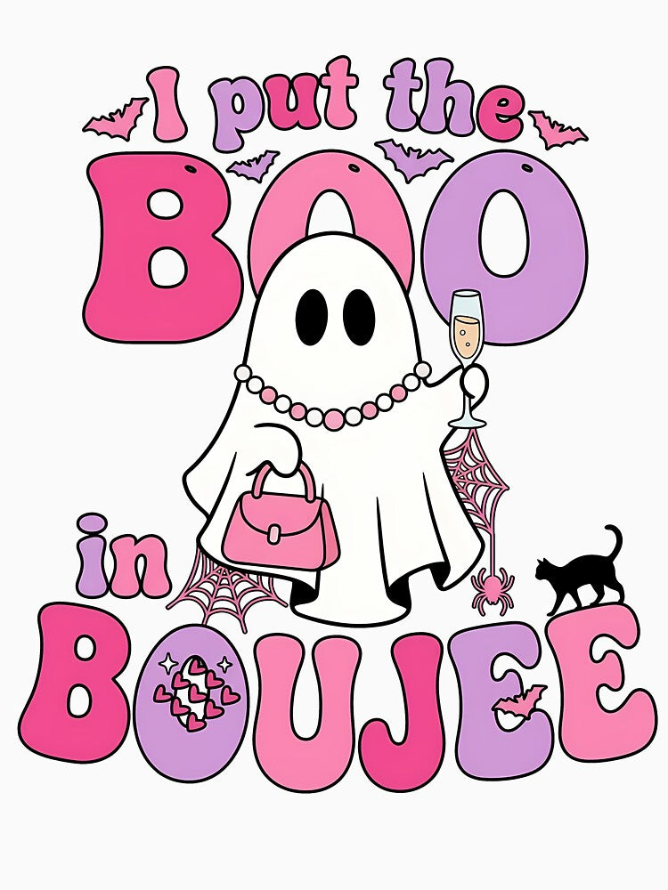 I Put The Boo In Boujee Pink Halloween Ghost by KroghDs