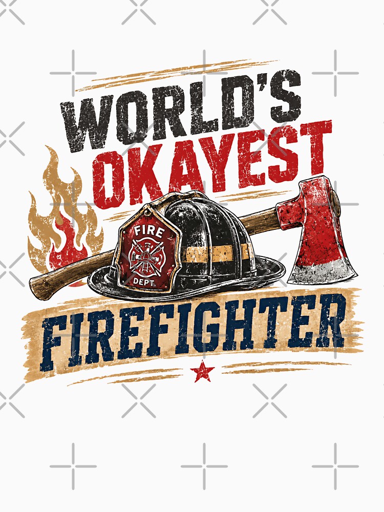 World's Okayest Firefighter Fire Department Humor First Responder Gift by JonesFlora2025