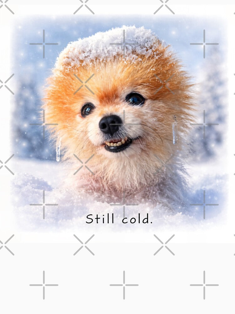Still Cold - Cute Pomeranian Winter Mood (Al Art) by TsvietkovaArt