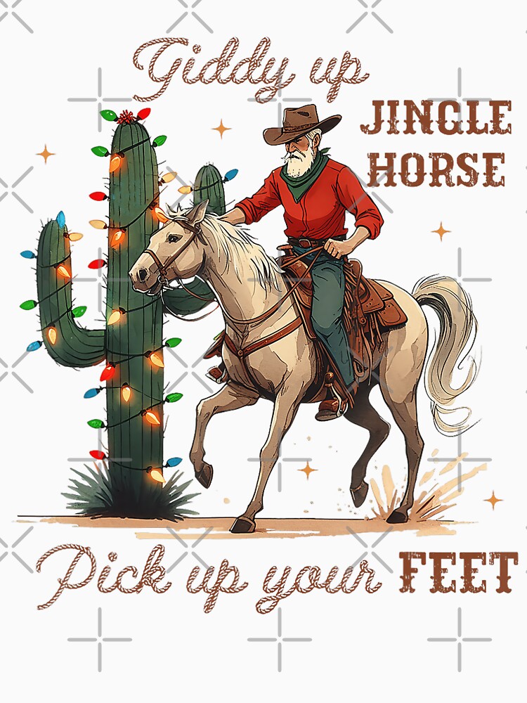 Giddy Up Jingle Horse Pick Up Your Feet Cowboy Santa by NetlandWewerka