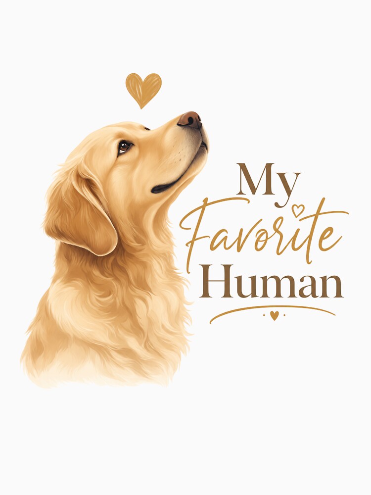 My Favorite Human Golden Retriever Dog Dad Kawaii T-Shirt by Ashley critters