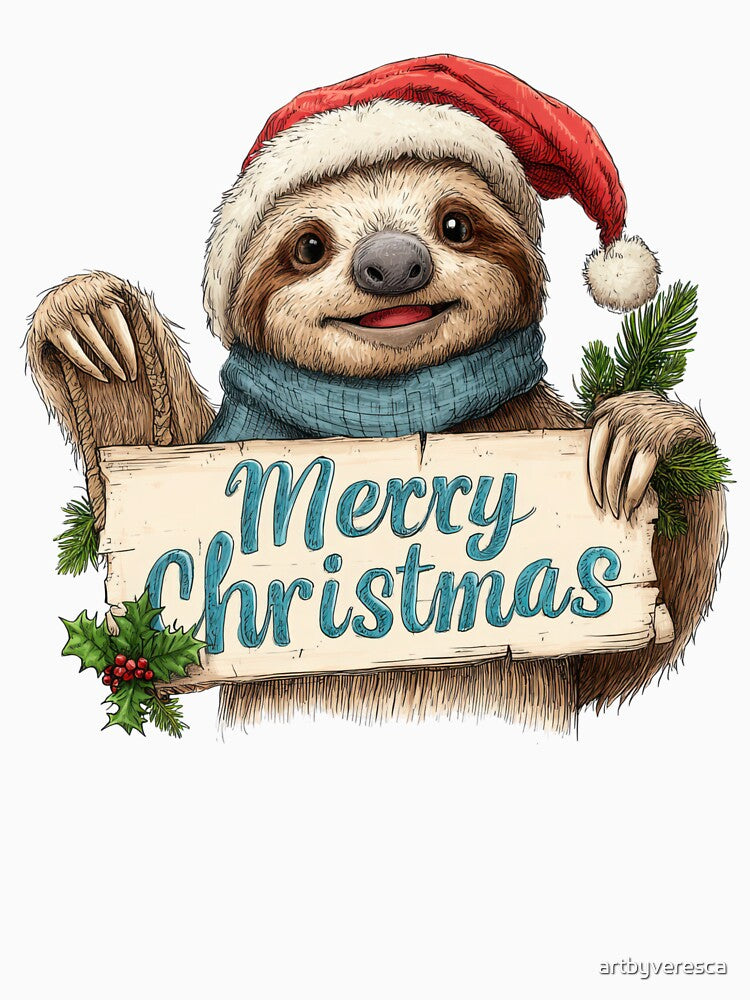 Cute Christmas Sloth by artbyveresca