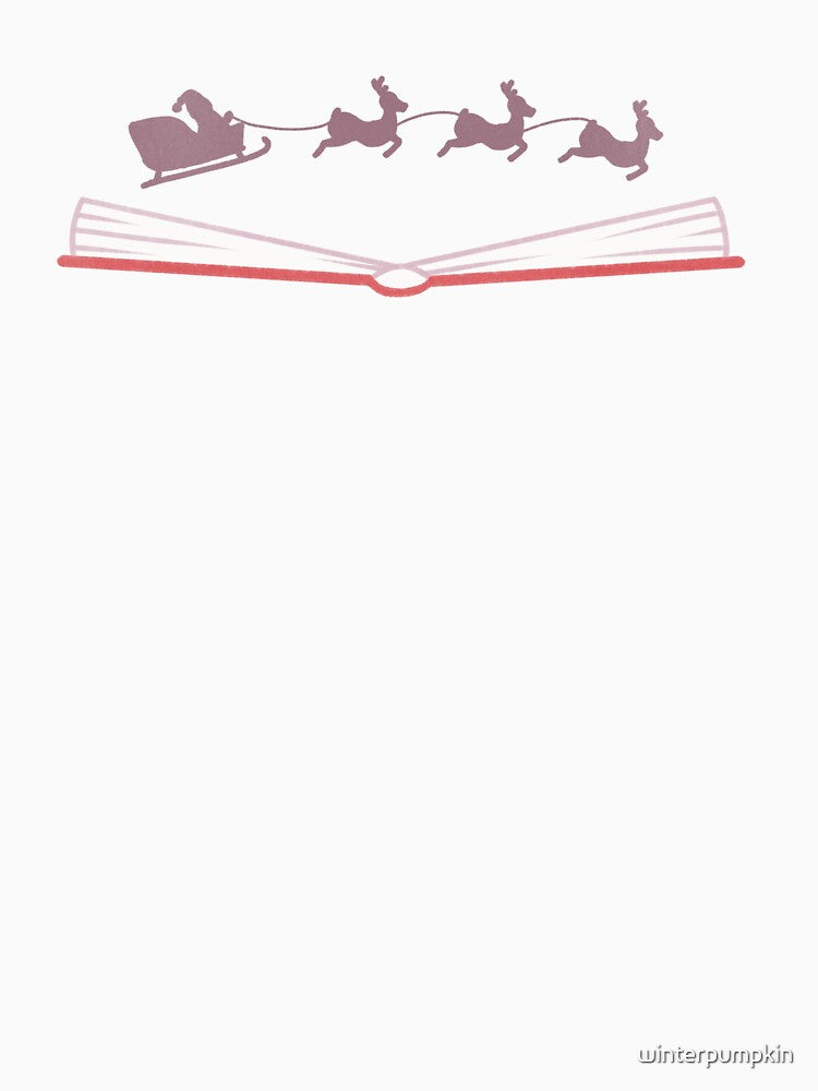 Santa and reindeer flying over a book by winterpumpkin