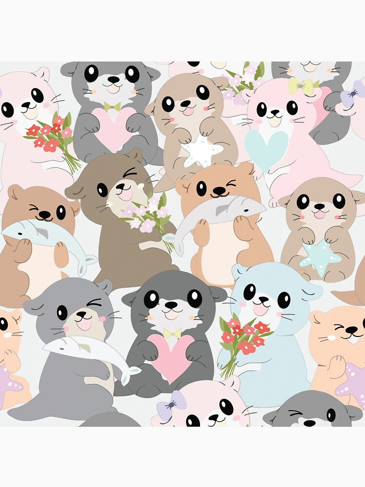 Cute Cartoon Otters by HauckClothing