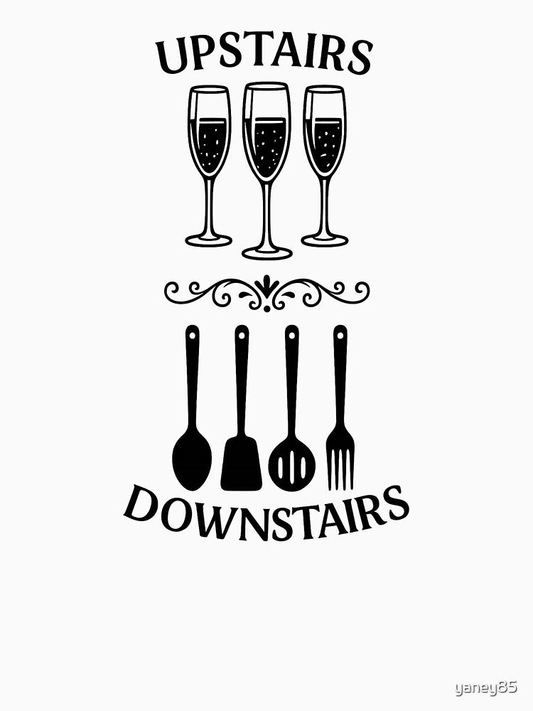 Upstairs, Downstairs Vintage Champagne & Kitchen Utensils Split Design by yaney85