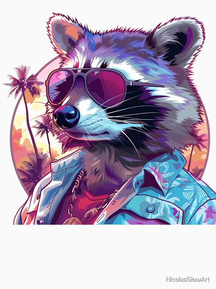 Raccoon In Summer by NicolasGlowArt
