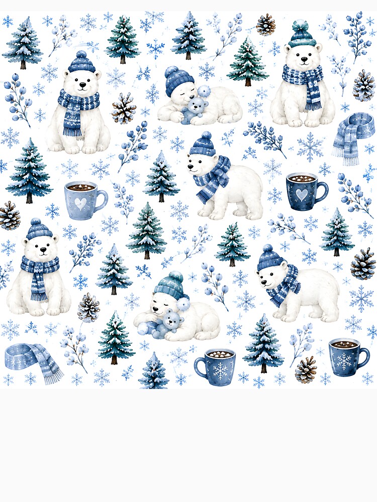 Cozy Polar Bear Winter Pattern by TinyWeird