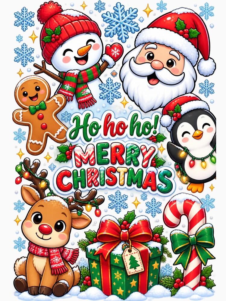 Ho Ho Ho Merry Christmas – Cute Kawaii Christmas Characters by Suzaku Studio