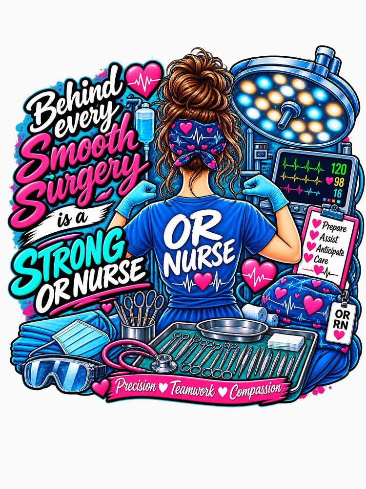 OR Nurse Strong Behind Every Surgery by Nurse Vibes Studio