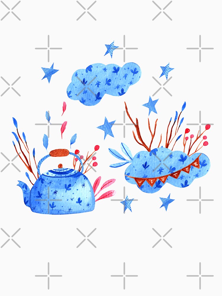 Cozy winter time watercolor illustration by pinkyfish1010