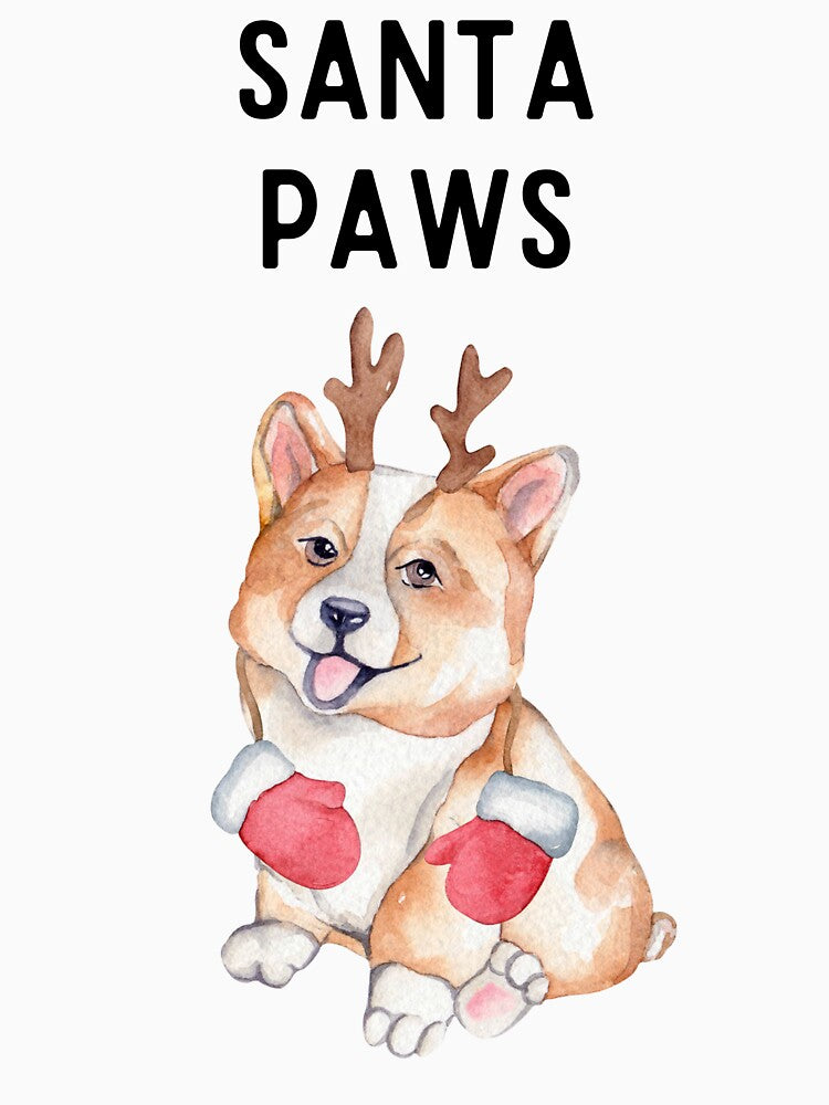 Santa Paws - Corgi Christmas Pun by Kristin Orsi