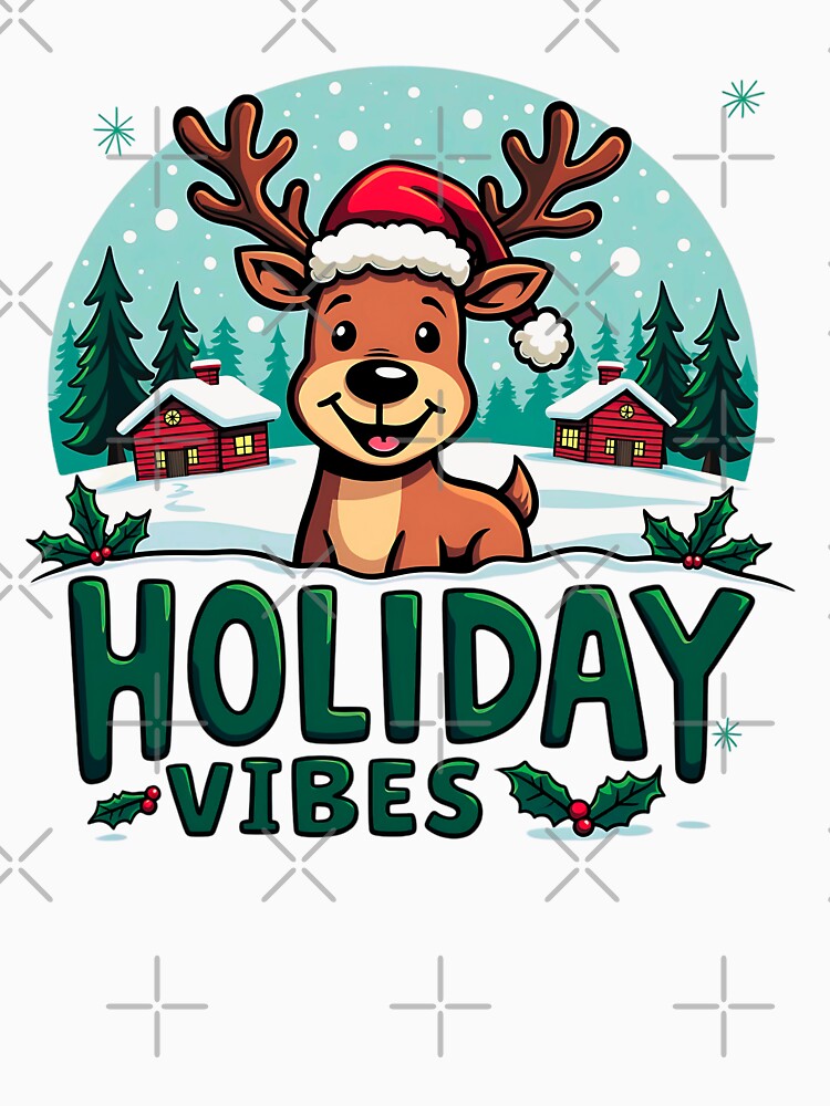 Festive Snowy Reindeer Holiday Vibes by Taans-Creation