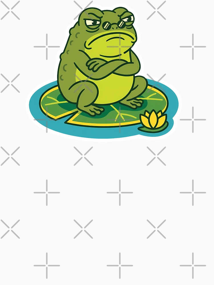 Sarcastic Frog Attitude Design – Frog wearing sunglasses - Funny Grumpy Frog Meme Quote Art by VectorJoy