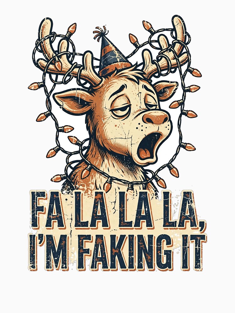 Fa La La La I'm Faking It Christmas T-Shirt by Worn and Witty