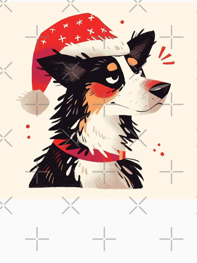 Santa border collie dog by MendaciousMina