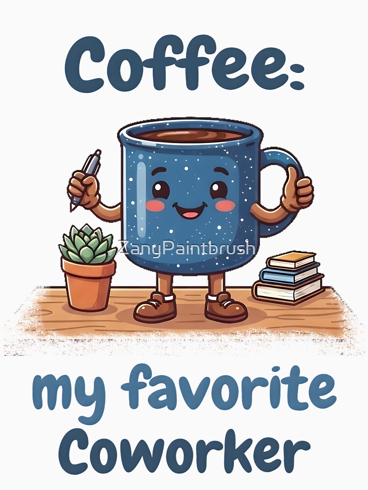 Coffee: My Favorite Coworker Funny Cute Kawaii Office Coffee Lovers by ZanyPaintbrush