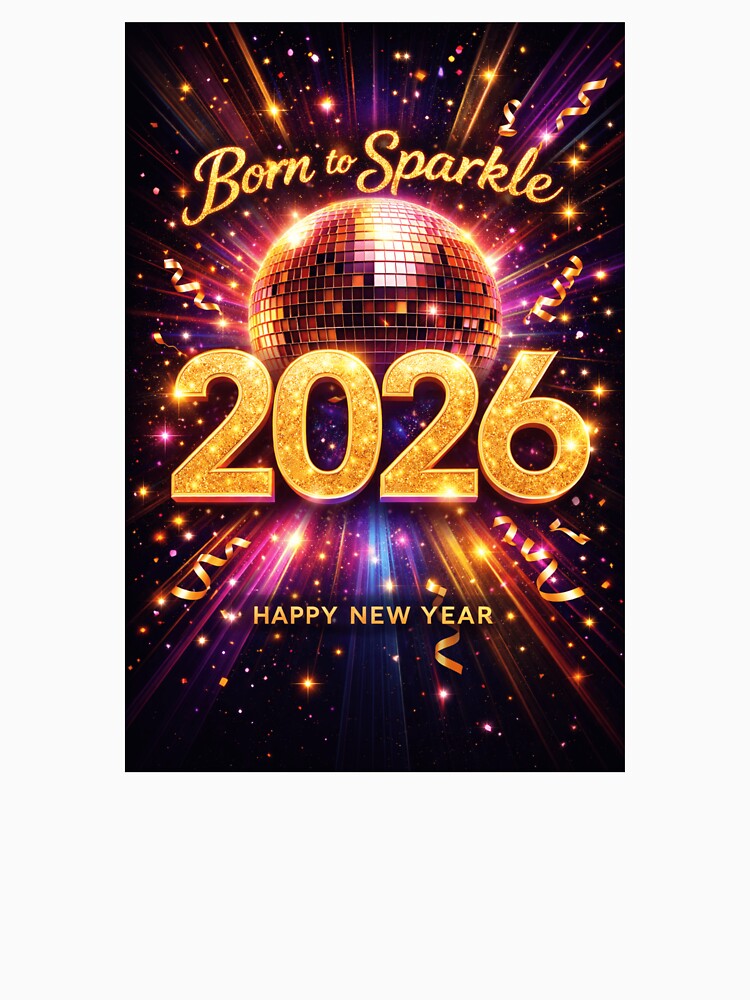 Born to Sparkle 2026 – Disco Ball Happy New Year Glitter Party Design by GloboStyle Design
