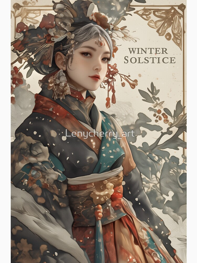 Winter Solstice woman in kimono by Lenycherry_art