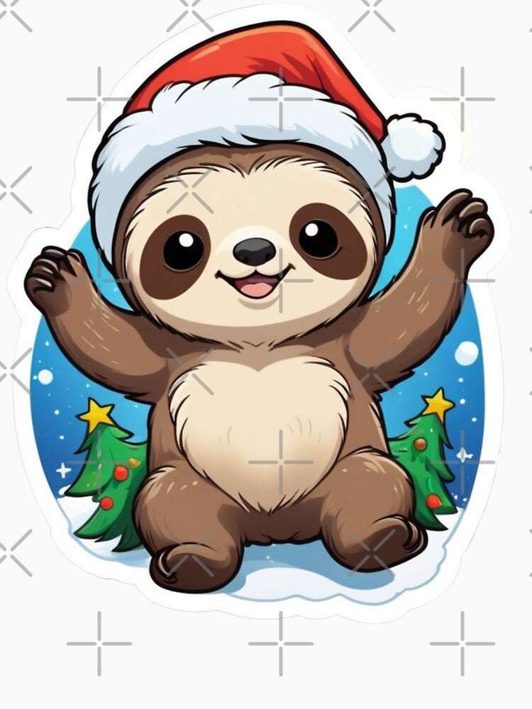 Christmas Cartoon Sloth by Krieghorn