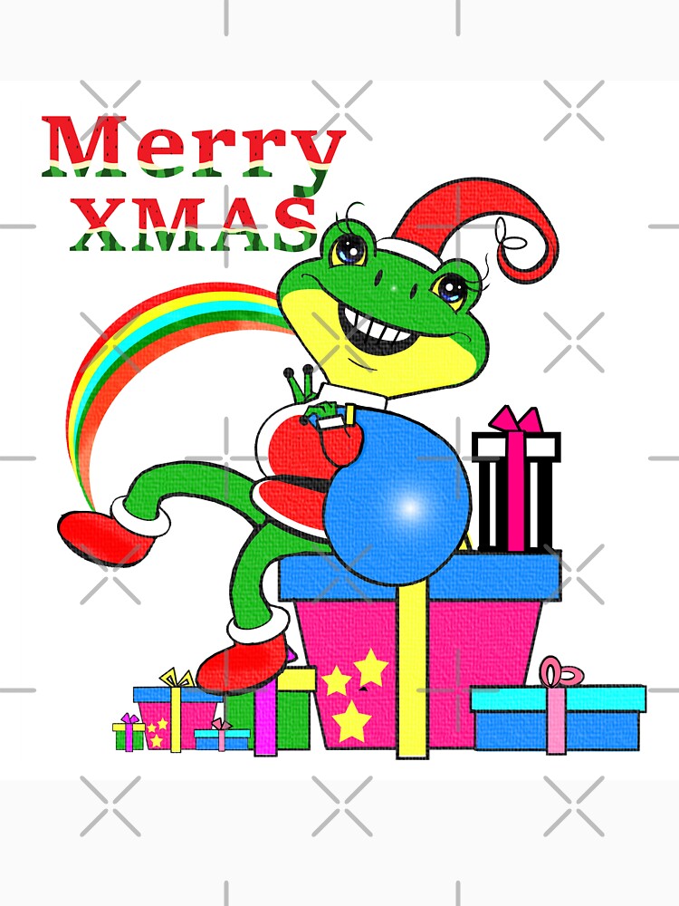 Happy Frog Santa Claus - Merry Christmas by Shirley cute art
