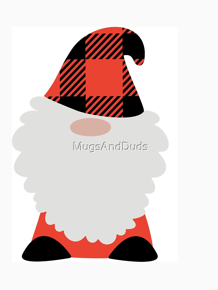 Christmas Gnome Santa with Plaid Santa Hat and Large Santa Beard 2 by MugsAndDuds