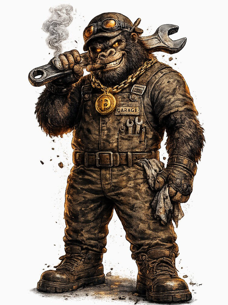 Garage Gorilla Mechanic – Fierce 3D Cartoon Monkey with Wrench by AlexLineArt