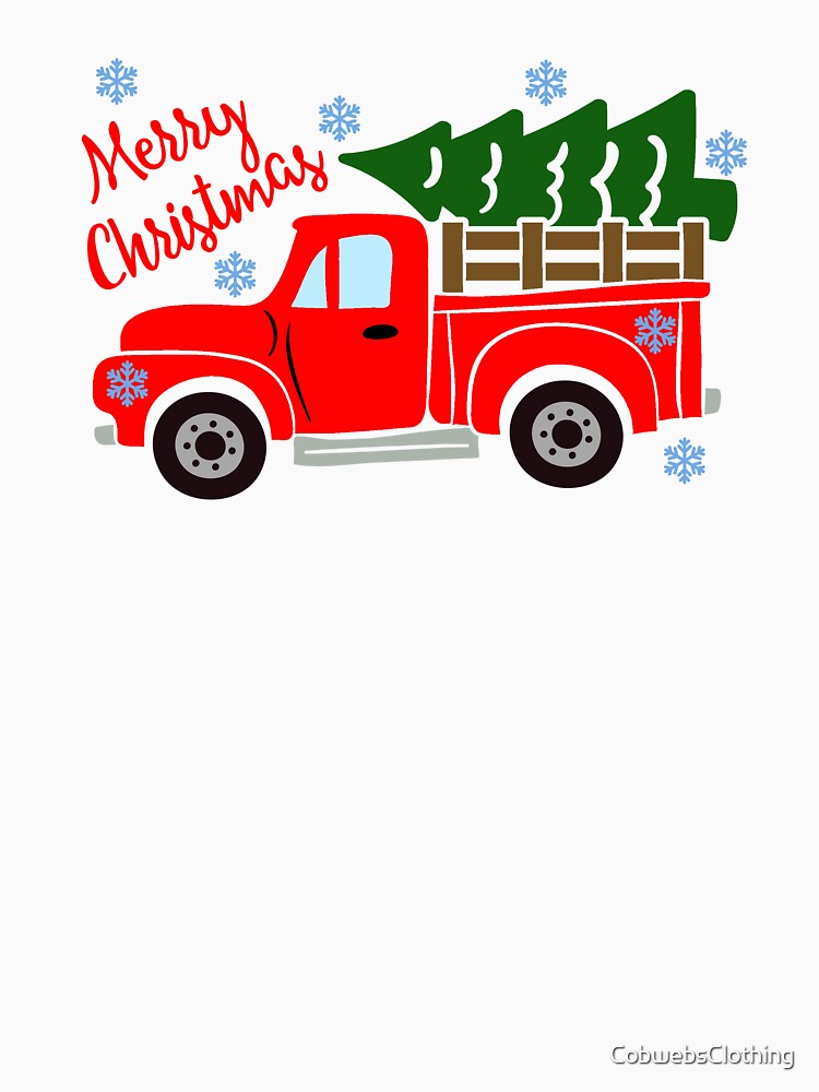 Red Truck and Christmas Tree by CobwebsClothing