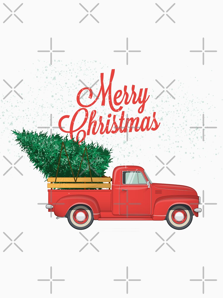 Vintage Merry Christmas Red Truck by OrnamentallyYou