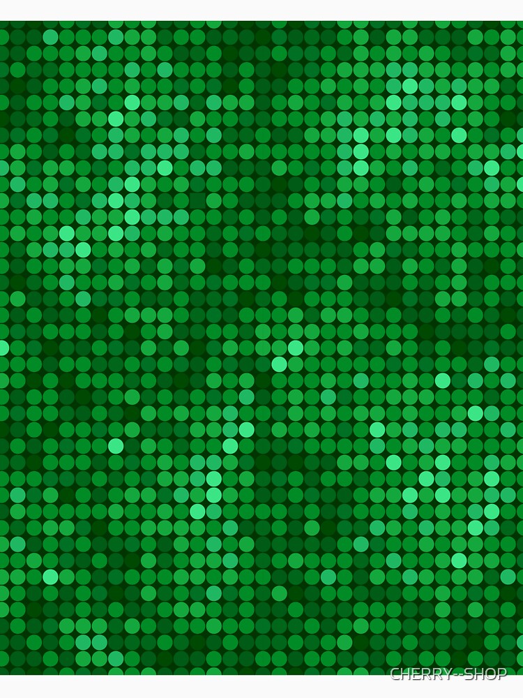 Christmas background, Green disco ball pattern, mosaic circle tiles, glittering texture by CHERRY--SHOP