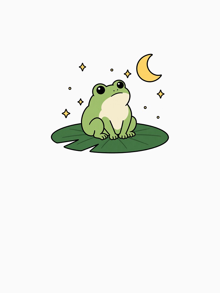 Cute Frog on Lily Pad at Night by NeoMow