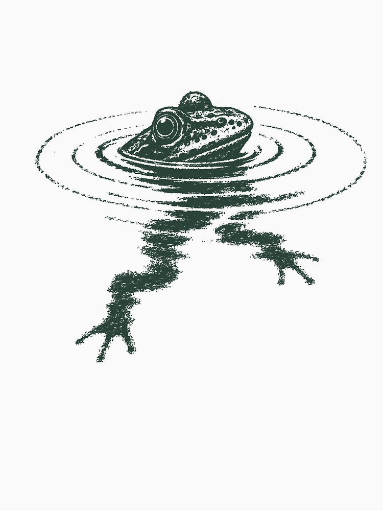 Quiet Mind Frog Vintage Sketch by Spyshirt