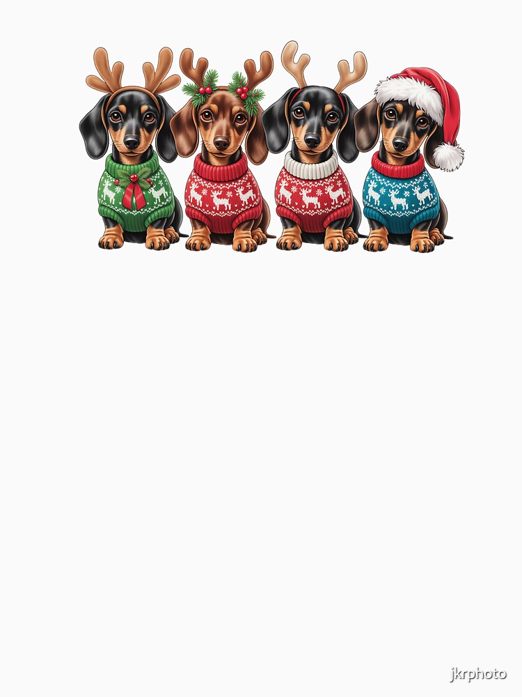Dachshunds in Holiday Sweaters by jkrphoto