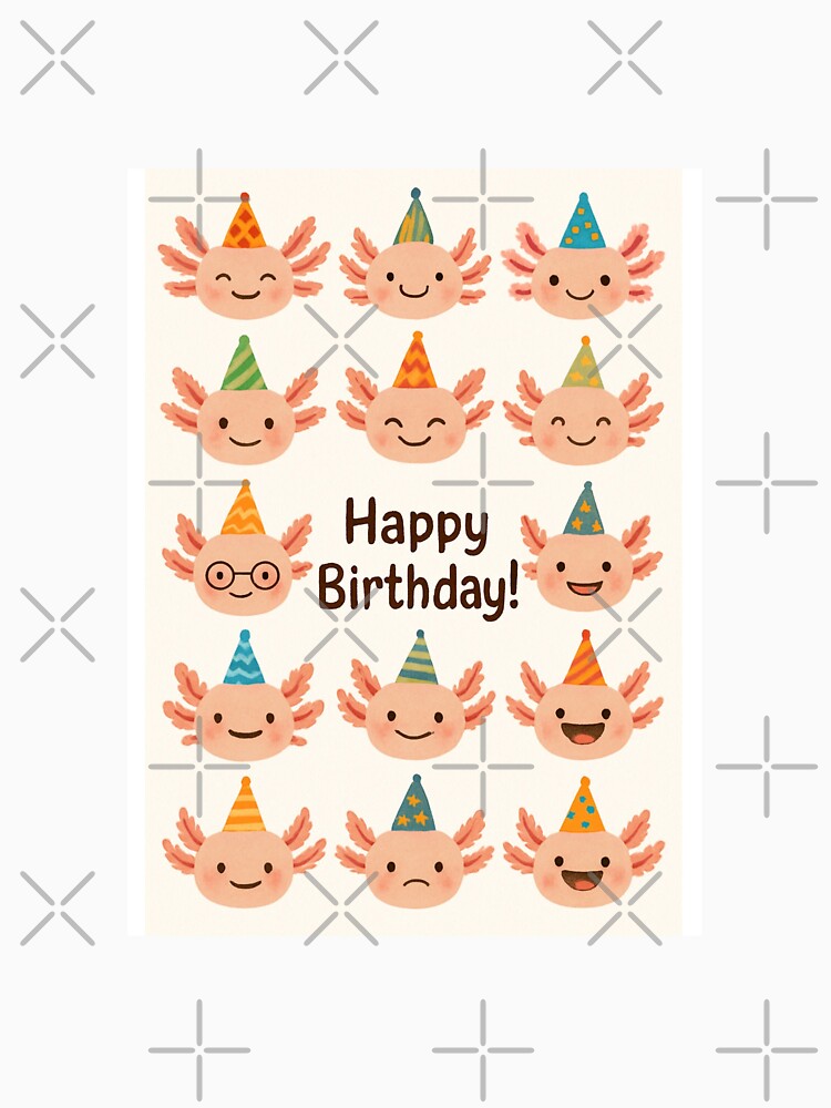 Axolotl Party Hat cute happy birthday kawaii gift christmas happy by CheeseBlueprint