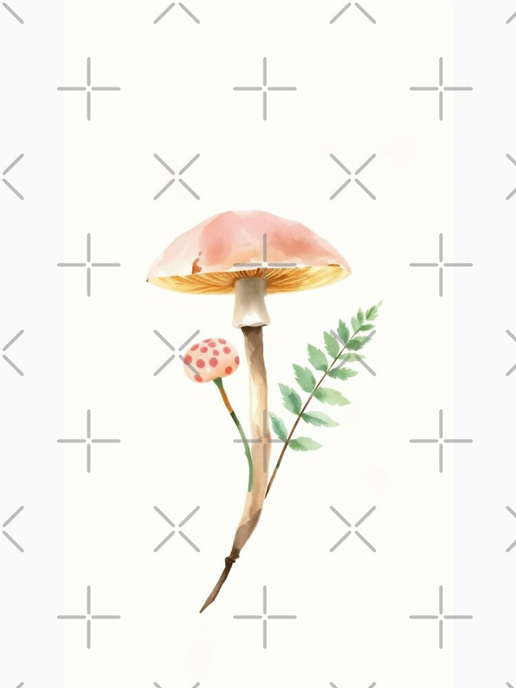 Watercolor Botanical Mushroom Pair Wall Art by Vida e Arte