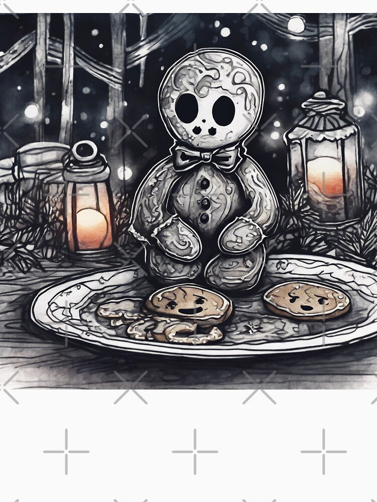 Christmas and Holiday Gingerbread man - Watercolor & Ink 5 by KBMediaArt