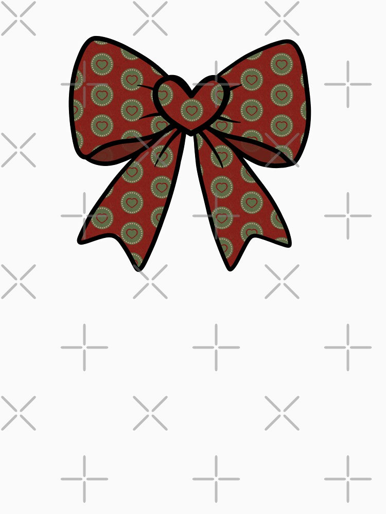 Cute Christmas Hearts Bow by ellealsopaints