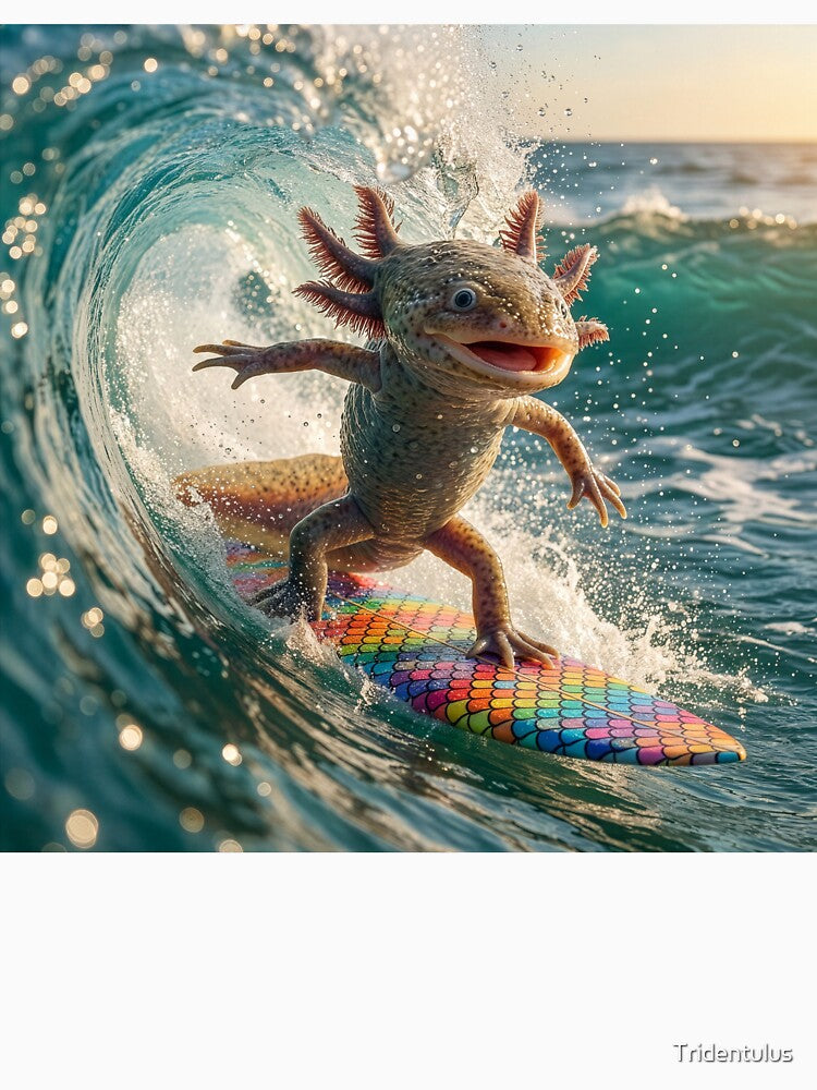 Stoked Surfin' Axolotl by Tridentulus
