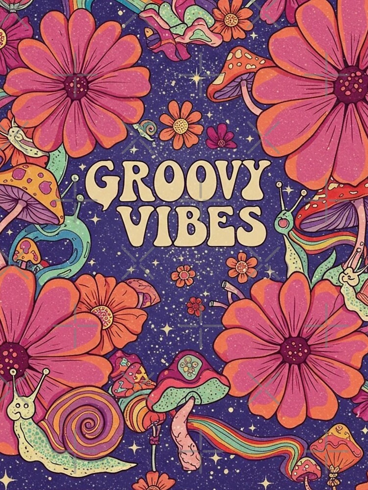 groovy vibes mushroom design tshirt by anandsiva2703