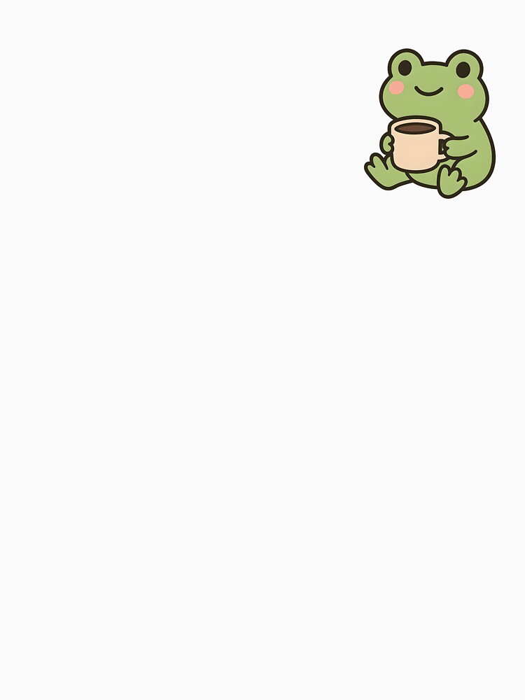 Cute Frog Drinking Coffee - Kawaii Animal Illustration - Funny Cute Frog Design by ArtZone1987