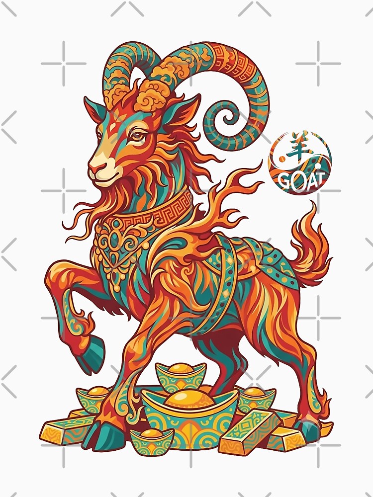 Majestic Fire Goat 2027 Chinese Zodiac Lunar New Year Wealth Ram by taogiauco