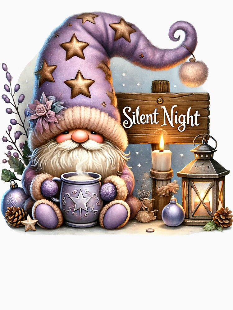 Silent Night Christmas Gnome by chicdeboutique