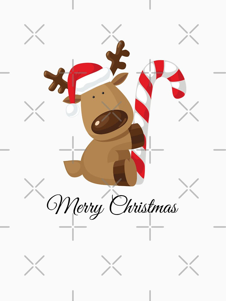 Rudolph's Charm: Adorable Christmas Reindeer T-shirt by Designhouse297